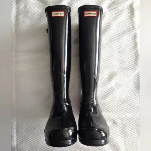 Hunter Black Tall Rain Boots