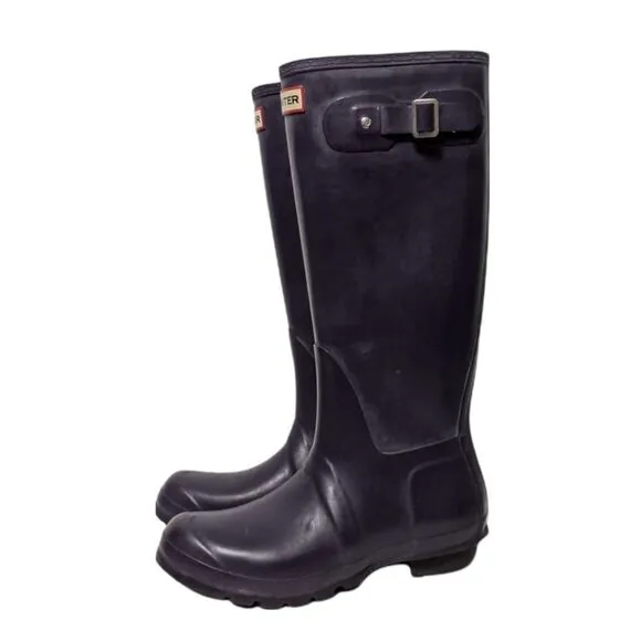 HUNTER Original Tall Rain Boots Aubergine Purple 7