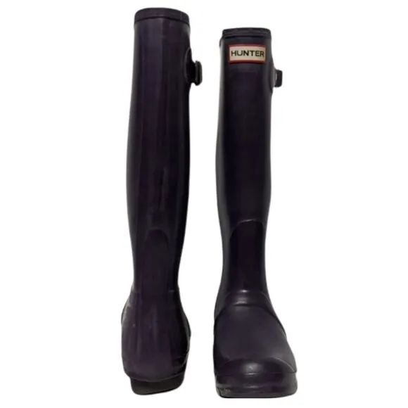 HUNTER Original Tall Rain Boots Aubergine Purple 7