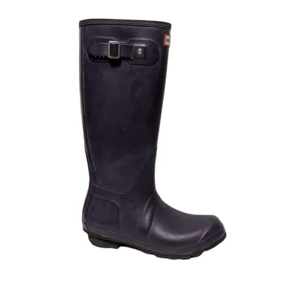 HUNTER Original Tall Rain Boots Aubergine Purple 7