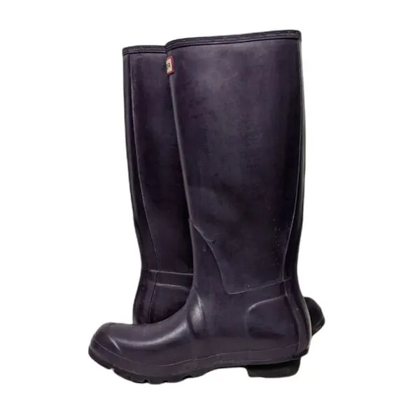 HUNTER Original Tall Rain Boots Aubergine Purple 7