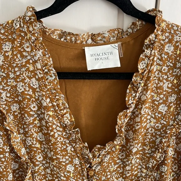 HYACINTH HOUSE Chestnut Floral Long Sleeve Liza Dress