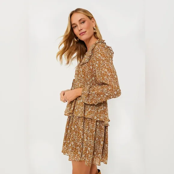 HYACINTH HOUSE Chestnut Floral Long Sleeve Liza Dress
