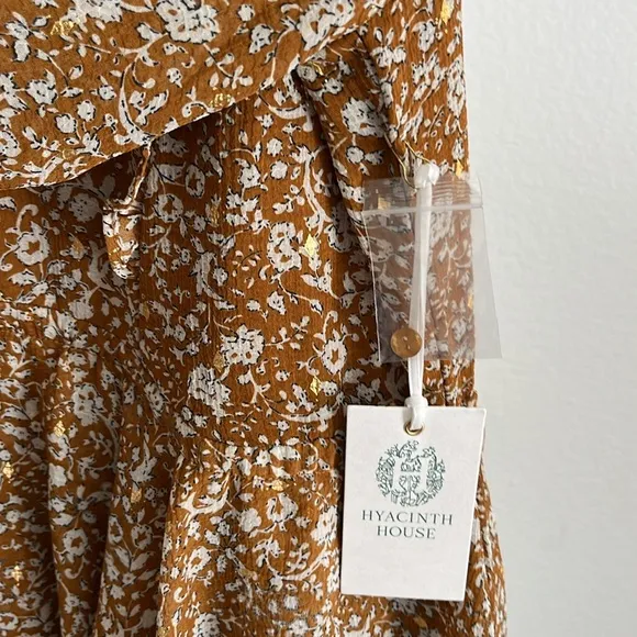HYACINTH HOUSE Chestnut Floral Long Sleeve Liza Dress