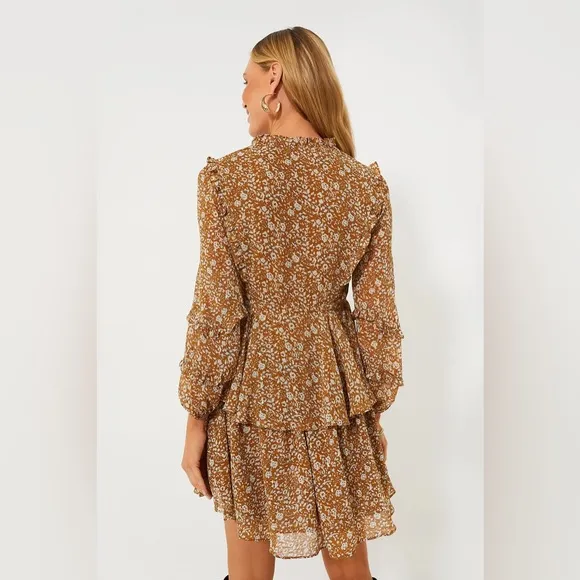 HYACINTH HOUSE Chestnut Floral Long Sleeve Liza Dress