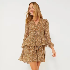 HYACINTH HOUSE Chestnut Floral Long Sleeve Liza Dress
