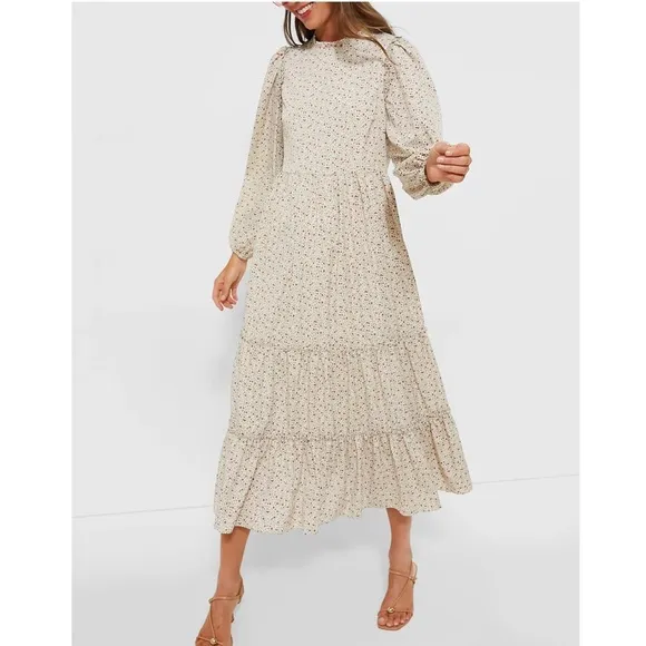 HYACINTH HOUSE Cream Floral Jesse Midi Dress