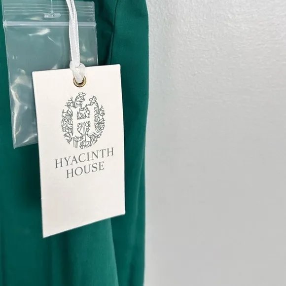 HYACINTH HOUSE Green &amp; Baby Blue Embroidery Eliza Midi Dress