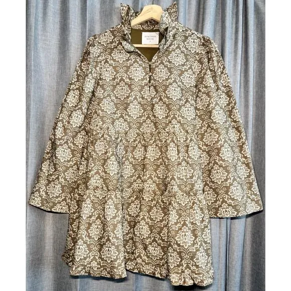 Hyacinth House Moss Printed Russell Mini Olive Dress Tuckernuck NWT Xsmall