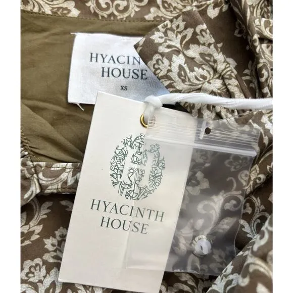 Hyacinth House Moss Printed Russell Mini Olive Dress Tuckernuck NWT Xsmall