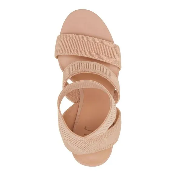 INC Womens Pink 1/2&quot; Platform Ribbed Roesia Round Block Heel Slip On Sandals 9 M