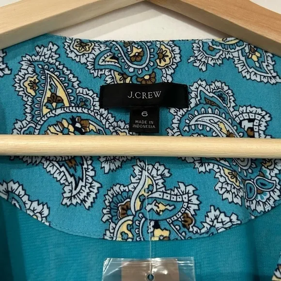 J Crew Drapey Puff Sleeve Dress in Paisley Bunch 6