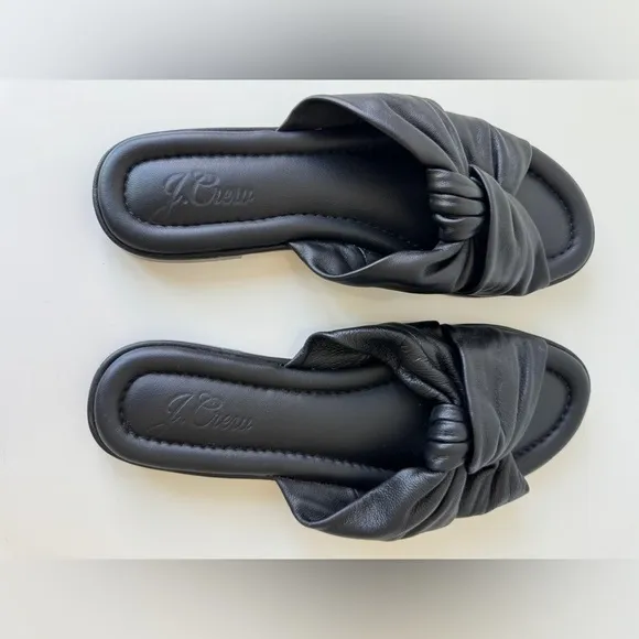 J. Crew Menorca padded twist-knot sandals in Black leather - Size 9.5 EUC