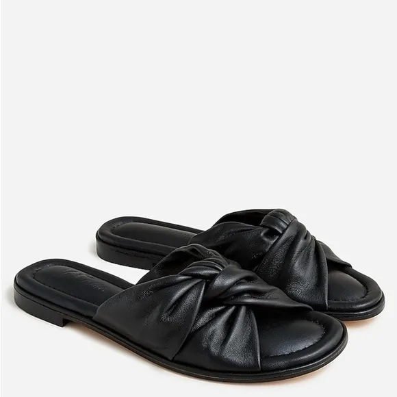 J. Crew Menorca padded twist-knot sandals in Black leather - Size 9.5 EUC