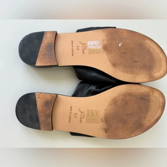 J. Crew Menorca padded twist-knot sandals in Black leather - Size 9.5 EUC
