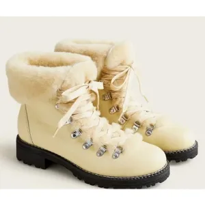 J crew Nordic boots leather soft yellow