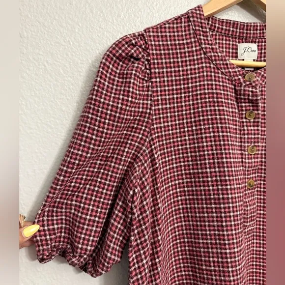 J. Crew Popover dress in brushed flannel