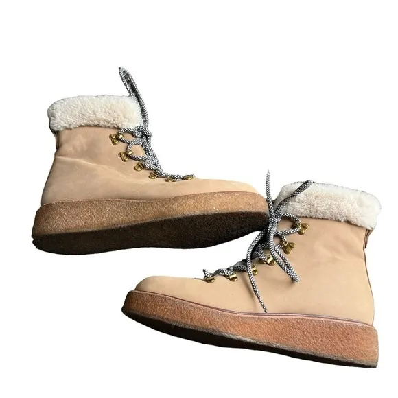 J. Crew - Winter Boots With Wedge Crepe Sole Fur Lined Sz 9