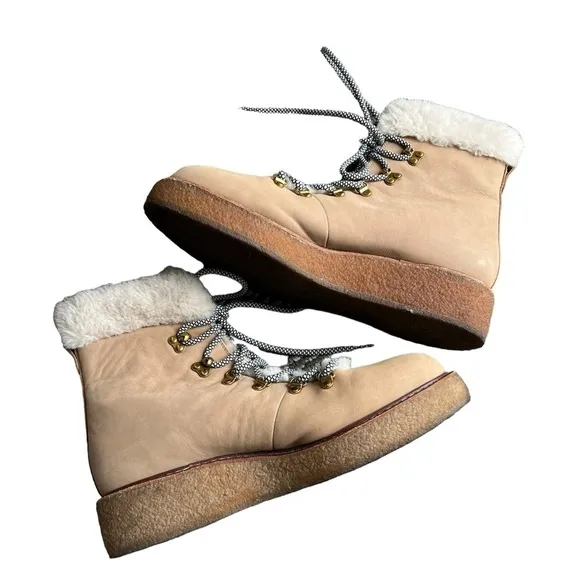 J. Crew - Winter Boots With Wedge Crepe Sole Fur Lined Sz 9
