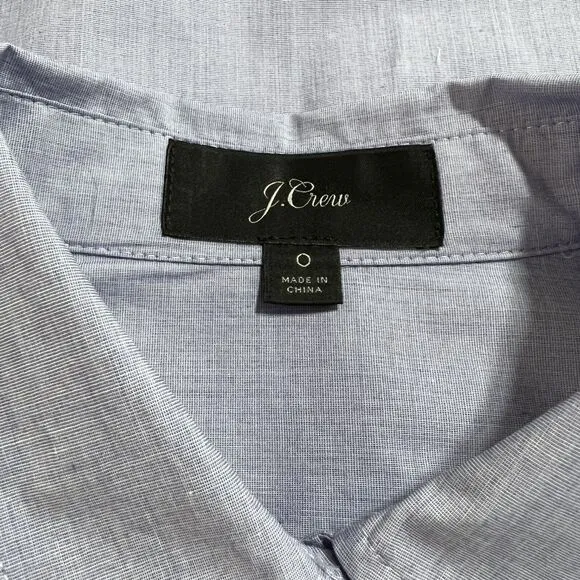 J. Crew Womens Tie-waist Midi Shirtdress in End-on-End Cotton Size 0 Blue NWOT