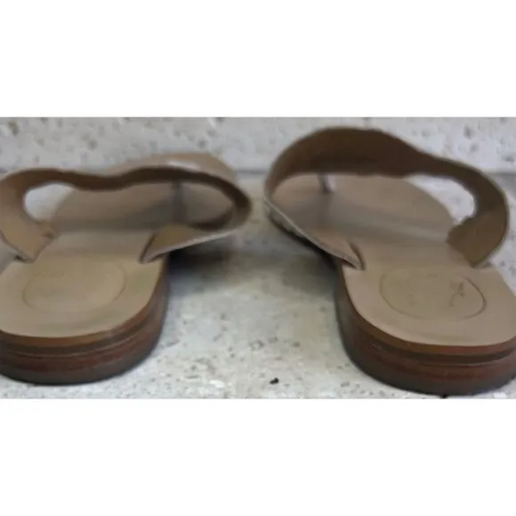 Jack Rogers Cream Slip On Leather Sandals Size 7