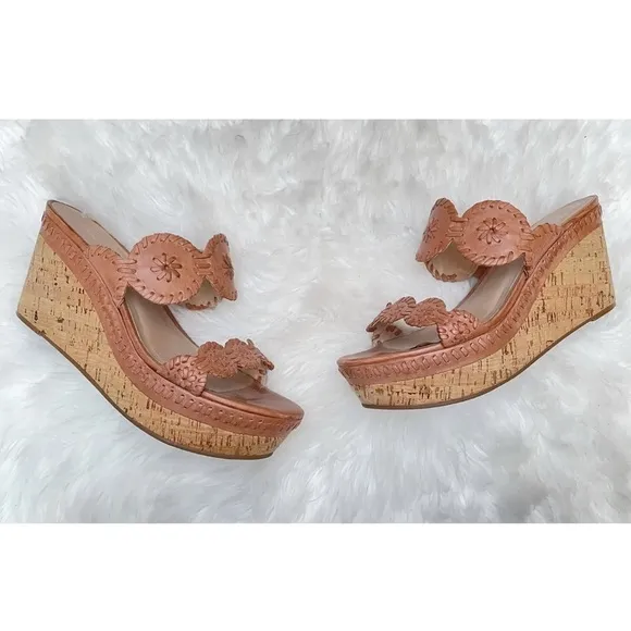 Jack Rogers Lauren Mid Cork Wedge Slip on Sandals