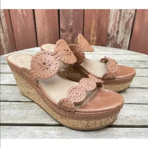 Jack Rogers Lauren Mid Cork Wedge Slip on Sandals