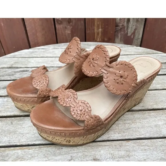 Jack Rogers Lauren Mid Cork Wedge Slip on Sandals