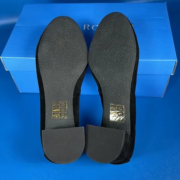 Jack Rogers Women's Miranda Elastic Mid Heel - Black Suede - 5.5 - New in box