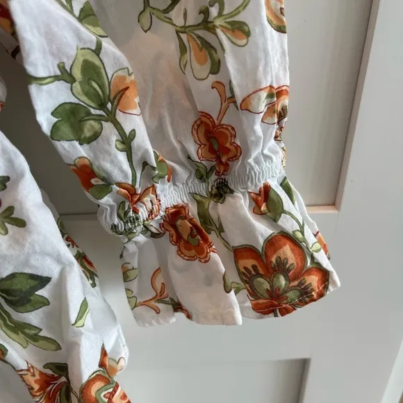 Janie and Jack Jet Ivory Floral Tiered Ruffle Dress Size 8
