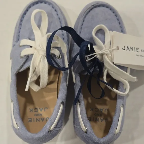 Janie and Jack Light Blue Boys Boatshoe sz 9