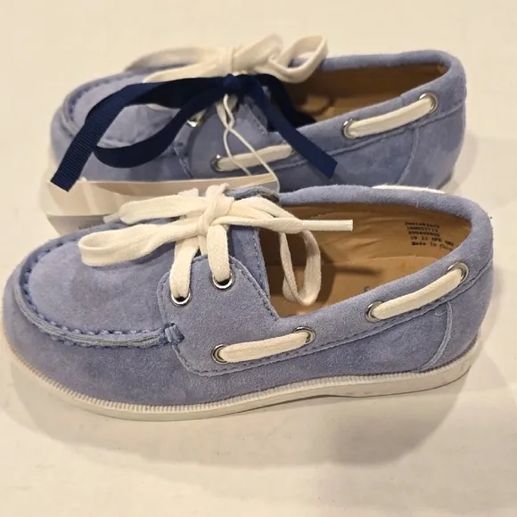 Janie and Jack Light Blue Boys Boatshoe sz 9