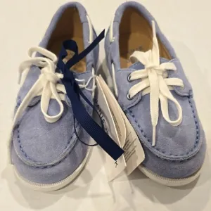 Janie and Jack Light Blue Boys Boatshoe sz 9