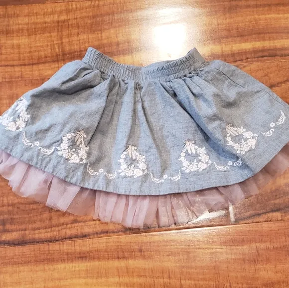 Janie and Jack NWT/EUC pink pintuck collared blouse and ballet embroidered skirt