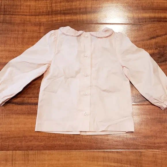 Janie and Jack NWT/EUC pink pintuck collared blouse and ballet embroidered skirt