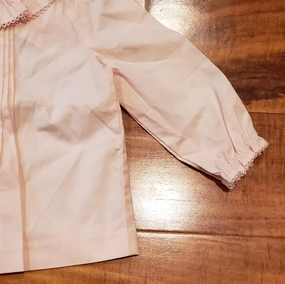 Janie and Jack NWT/EUC pink pintuck collared blouse and ballet embroidered skirt