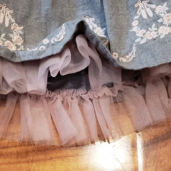 Janie and Jack NWT/EUC pink pintuck collared blouse and ballet embroidered skirt