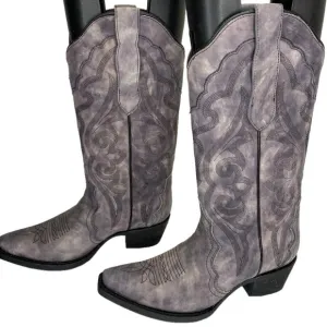 J.B. Dillon Women's Cowgirl Boots – Faded Purple – Size 7 – Snip Toe –