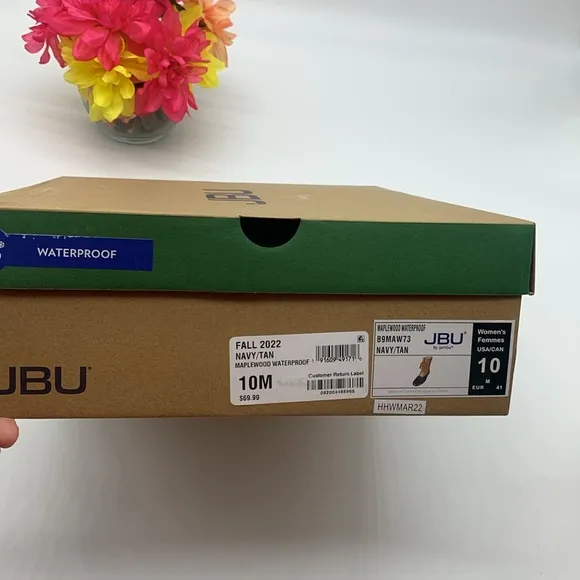 JBU Jambu NWT Navy Blue Tan Maplewood Waterproof Duck Boots