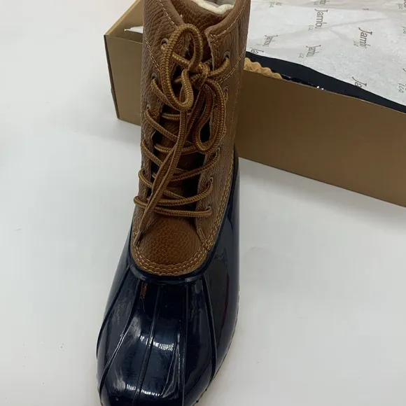 JBU Jambu NWT Navy Blue Tan Maplewood Waterproof Duck Boots