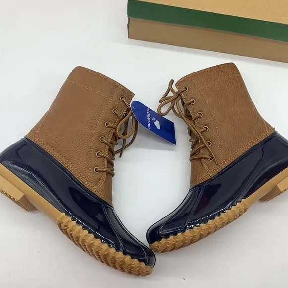 JBU Jambu NWT Navy Blue Tan Maplewood Waterproof Duck Boots