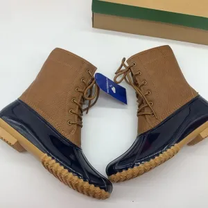 JBU Jambu NWT Navy Blue Tan Maplewood Waterproof Duck Boots