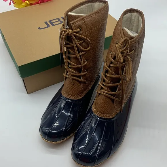 JBU Jambu NWT Navy Blue Tan Maplewood Waterproof Duck Boots