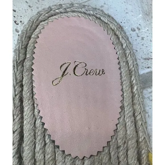 J.Crew Canvas Twisted Knot Espadrille Slip On Sandals Yellow Size 11 Style AN887