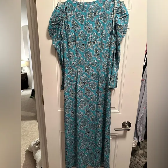 J.Crew Drapey Puff Sleeve Dress in Paisley Bunch 00 NWT