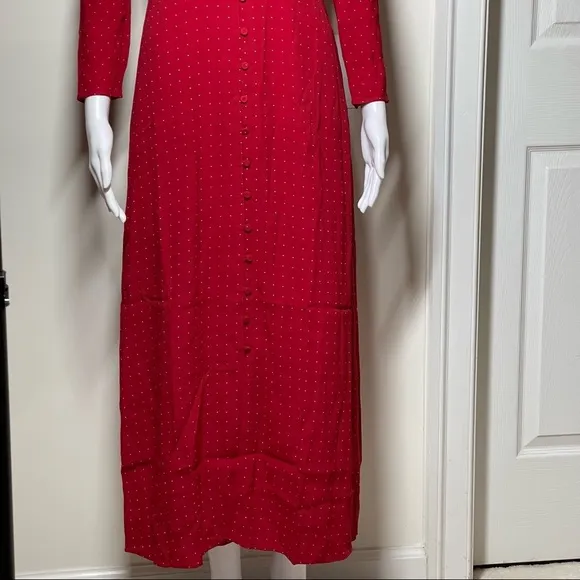 J.Crew Drapey puff-sleeve dress in pin dot