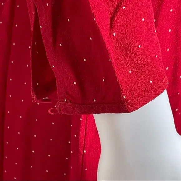 J.Crew Drapey puff-sleeve dress in pin dot
