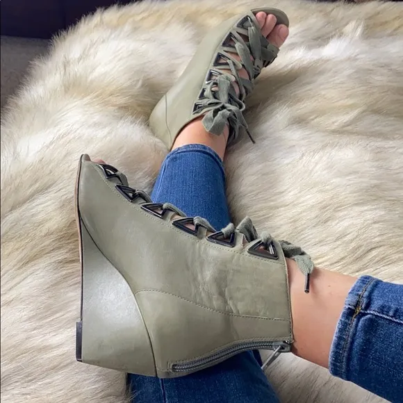 Jean-Michel Cazabat Wedge Sandals, Size 9.5