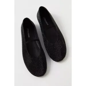 Jeffrey Campbell Moira Embellished Flats Black Size 7.5