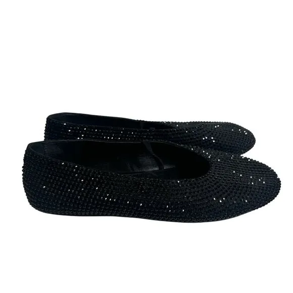 Jeffrey Campbell Moira Embellished Flats Black Size 7.5